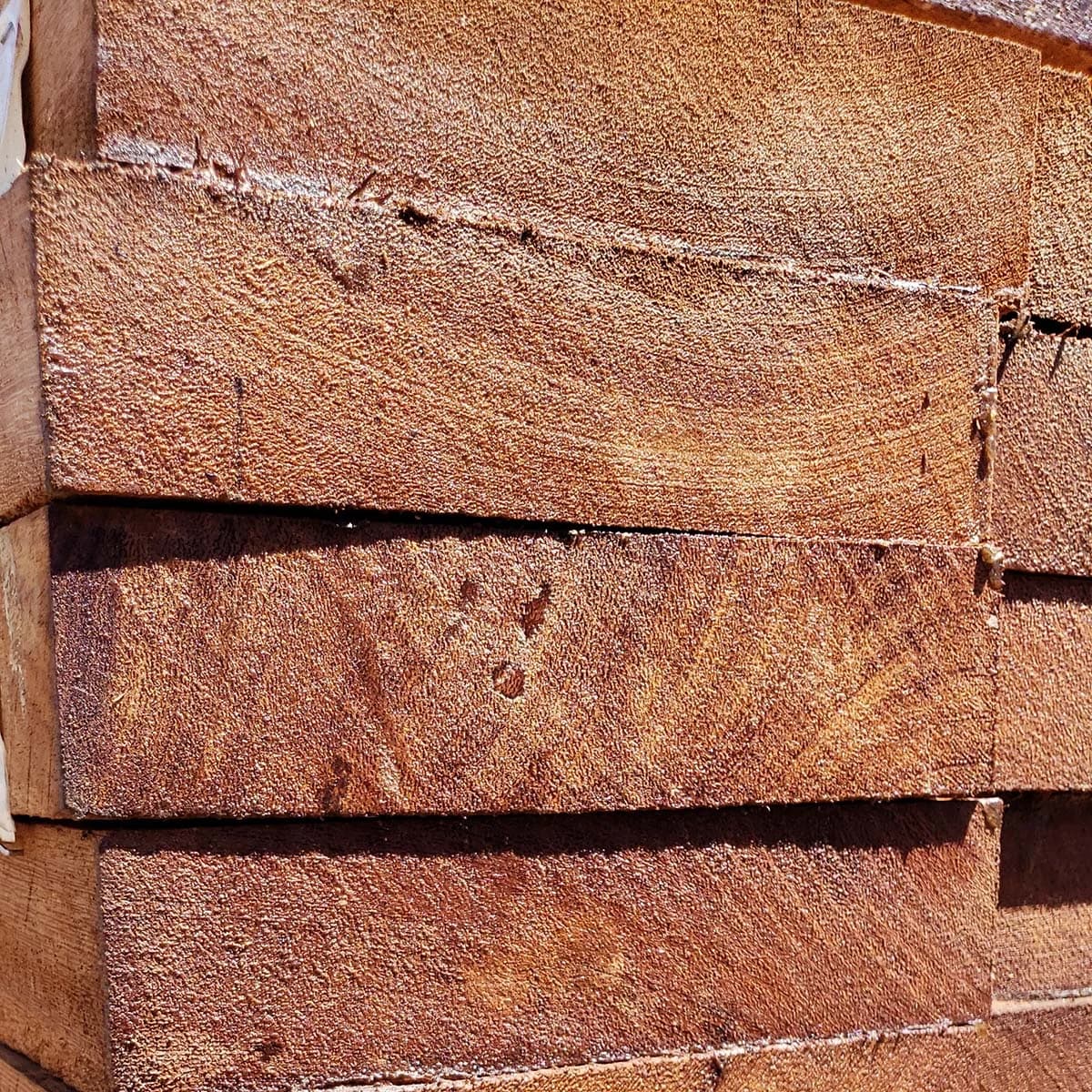 Brazilian Apitong, Angelim Pedra 3x8 Full Sawn Kiln Dried Std + Btr RGH KD