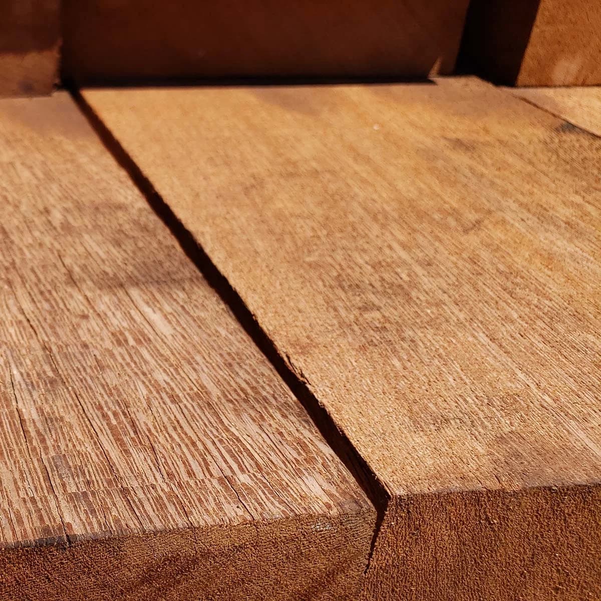 Brazilian Apitong, Angelim Pedra 2x12 Full Sawn Kiln Dried Std + Btr RGH