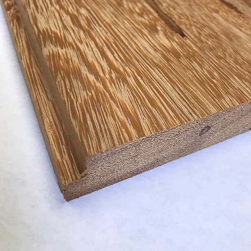Brazilian Apitong, Angelim Pedra 1-1/8" x 7-3/8" (7" face) First Clear Shiplap Flooring KD
