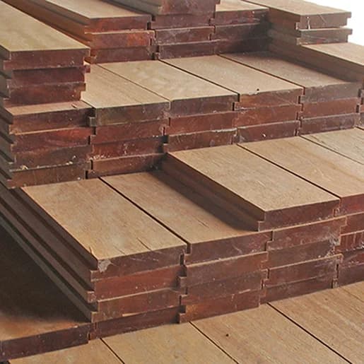 Apitong, Keruing 1-3/8" x 5-3/8" (5" Face)  Std + Btr Shiplap Flooring