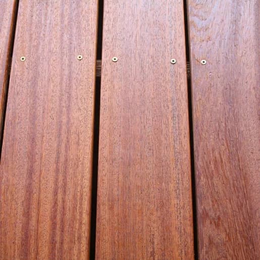 Brazilian Apitong, Angelim Pedra 5/4x6 (1-1/8" x 5-1/2") First Clear S4S Radius Edge KD