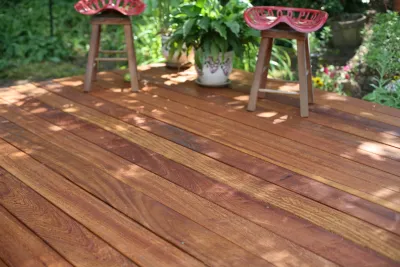 Angelim Pedra Decking Red Stools
