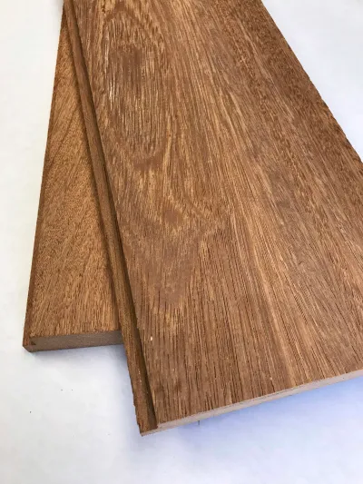 Angelim Pedra, Brazilian Apitong 1-3/8" x 7-3/8" (7" face) First Clear Shiplap Flooring
