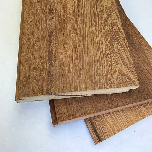 Brazilian Apitong, Angelim Pedra 1-1/8" x 5-3/8" (5" face) Std + Btr Shiplap Flooring