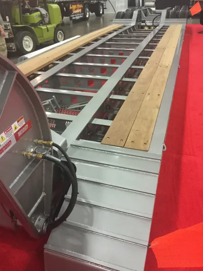 Trailer Frame Showing Wood Deck Partial Installation