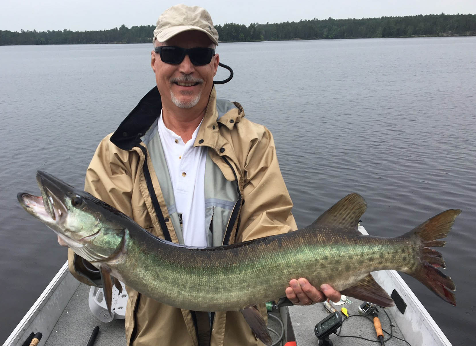 Dan holding a muskie caught on the French River in Monetville, Ontario