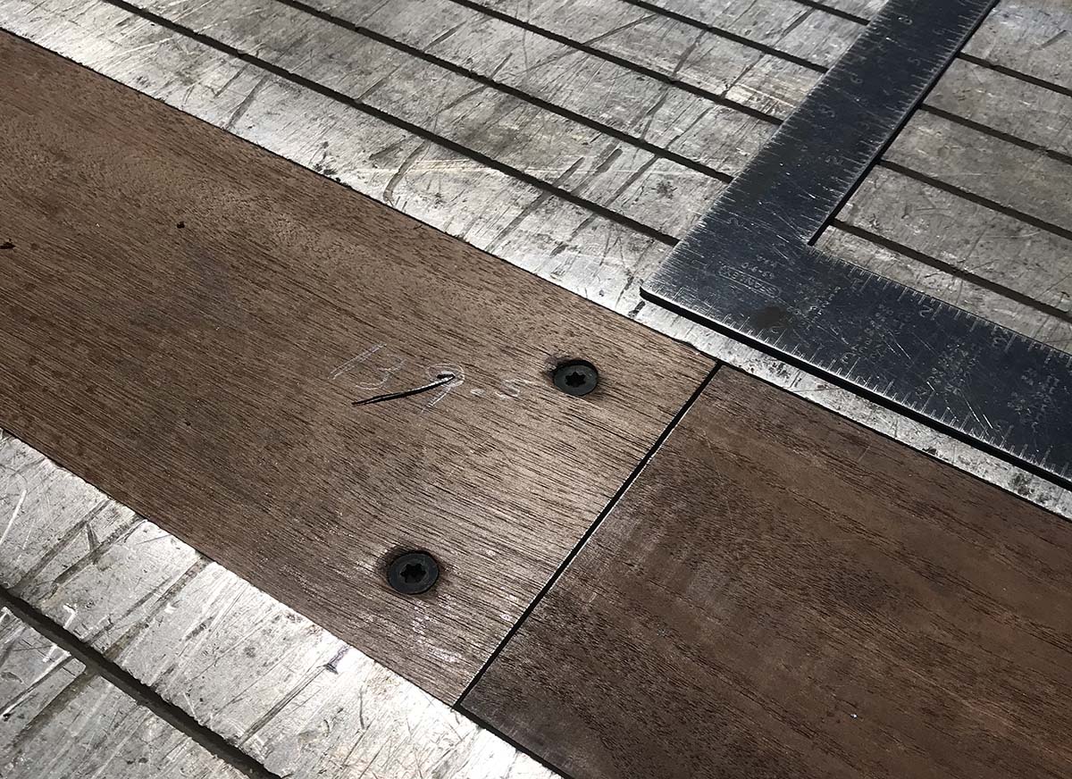 Perfectly Installed Truck Deck Screws in Apitong