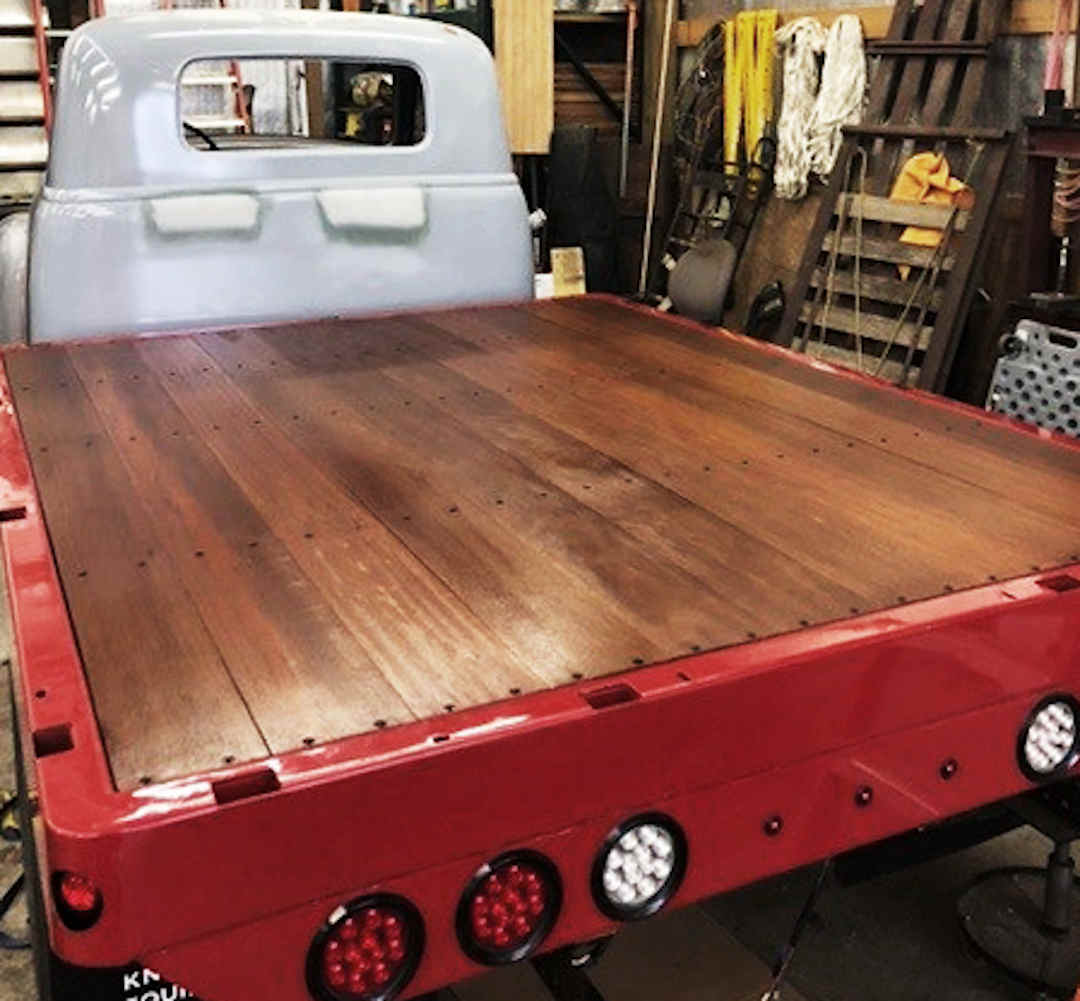 1950s International Custom Flatbed Truck with Apitong Floor finished with Apitong Oil